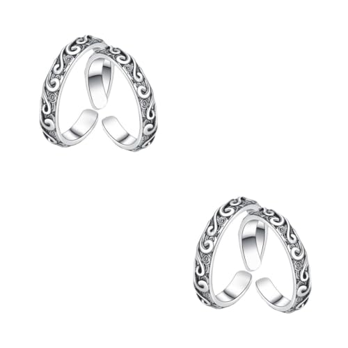 Healvian 2 Sätze Retro Ringe Stilvolle Romantische Finger Schmuck Für Männer Und Frauen Langlebigem Als Für Besondere Anlässe 2 Stücke * 2 von Healvian