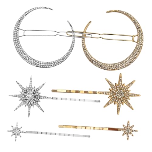 Healvian Haarspangen-set 6-teilig Bobby-set Mond Schneeflocke Stern- Geometrisches Vintage-design Diamant-inlay Seitliche Clips für Frauen Accessoire für Den Täglichen Anlass Healvian Haarspangen-set 6-teilig Bobby-set Mond Schneeflocke Stern- Geometrisches Vintage-design Diamant-inlay Seitliche Clips für Frauen Accessoire für Den Täglichen Anlass von Healvian