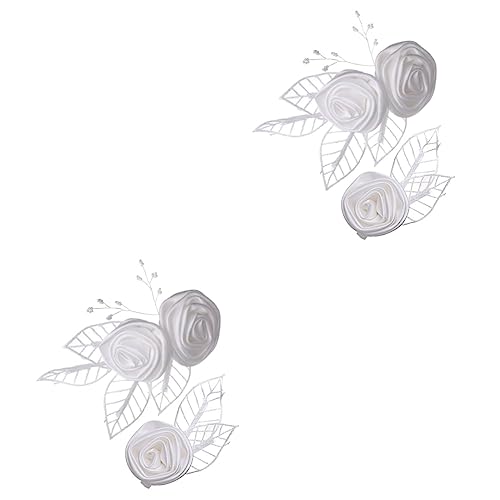 Healvian 2 Sätze Rosaflorale Haarklammern Für Hochzeiten Haaraccessoires Für Damen Besondere Anlässe Cosplay Hochwertige Verarbeitung Einzigartiger 2 Stücke * 2 von Healvian