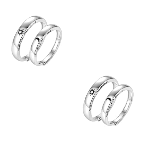 Healvian 2 Sätze Sonne Mond Ring Offener Paarschmuck Damenringe Für Freundin Hochzeit Sterling Damengeschenke Paarring Verstellbarer Ring Fingerring Schmuckring Zarter 2 Stücke * 2 Healvian 2 Sätze Sonne Mond Ring Offener Paarschmuck Damenringe Für Freundin Hochzeit Sterling Damengeschenke Paarring Verstellbarer Ring Fingerring Schmuckring Zarter 2 Stücke * 2 von Healvian