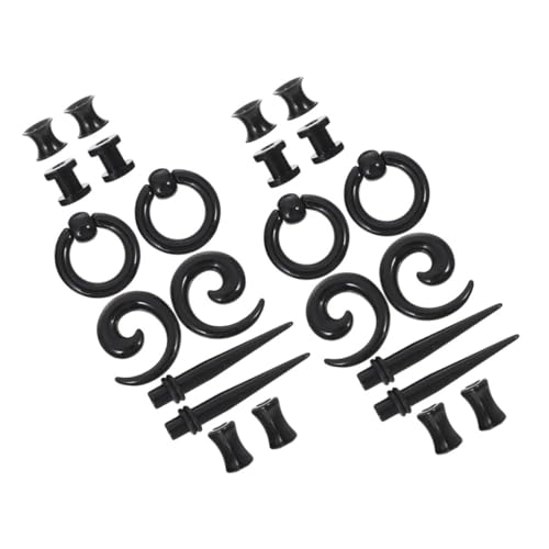 Healvian 2 Sätze Spiral Ohr Taper Set Teilig Schwarz Piercing Schmuck Für Damen Herren Alltag Party von Healvian