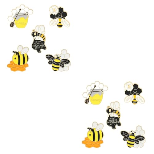 Healvian 2 Sätze Teiliges Alloy Cartoon Bienen Broschen Kreative Niedliche Anstecknadeln Für Damen Für Kleider Taschen Hüte Und Für Anlässe Wie Valentinstag Und Weihnachten 5 Stück * 2 von Healvian