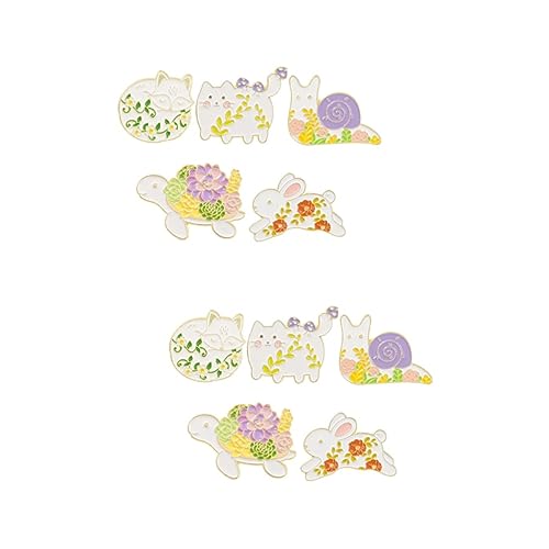 Healvian 2 Sätze Teiliges Cartoon Broschen Legierung Dekorative Anstecker Für Kleidung Taschen Hüte Langlebige Broschen Im Niedlichen Tierdesign 5 Stück * 2 von Healvian