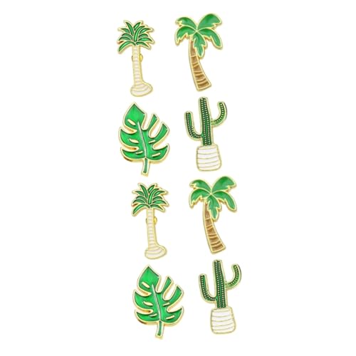 Healvian 2 Sätze Teiliges Cartoon Broschen mit Pflanzenmotiven Kokosnussbaum Monstera Anstecker für Kleidung Accessoire für Frauen Langlebig für Anlässe Täglichen Gebrauch von Healvian