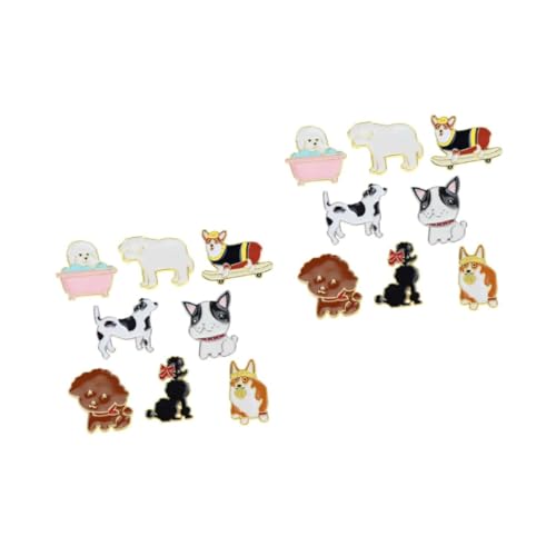 Healvian 2 Sätze Teiliges Cartoon Hund Broschen Für Adorable Anstecknadeln Für Kleidung Taschen Hüte Schals Kreatives Schickes Design 8 Stück * 2 von Healvian