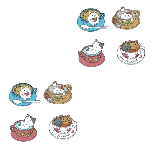 Healvian 2 Sätze Teiliges Cartoon Katzenbrosche Set Diy Kostüm Zubehör Für Frauen Dekorative Anstecknadel Für Kleidung Und Taschen Für Kreative Bastelarbeiten Und Täglichen 4 Stück * 2 von Healvian