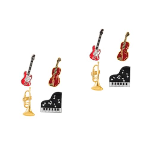 Healvian 2 Sätze Teiliges Instrument Broschen Kreative Anstecker Für Kleidung Gitarre Design Für Accessoires Dekoration 4 Stück * 2 von Healvian