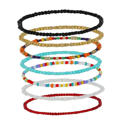 Healvian 2 Sätze Teiliges Perlen Fußkettchen Für Damen Handgefertigt Elastische Anklets Im Boho Für Strand Freizeitmode Farbenfrohes Design Langlebig Leicht 7 Stück * 2 Healvian 2 Sätze Teiliges Perlen Fußkettchen Für Damen Handgefertigt Elastische Anklets Im Boho Für Strand Freizeitmode Farbenfrohes Design Langlebig Leicht 7 Stück * 2 von Healvian