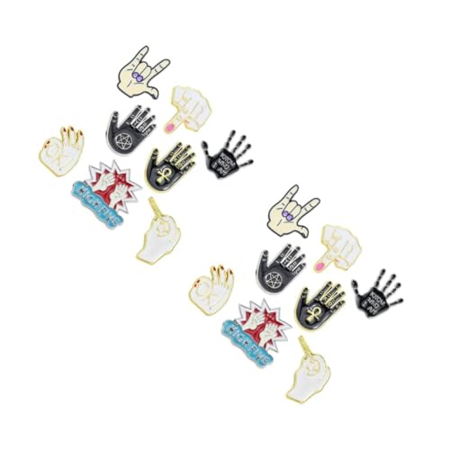 Healvian 2 Sätze Teiliges Retro Punk Handbroschen Für Kleidung Lustige Anstecknadeln Im Design Kleider Taschen Hüte Schals Für Erwachsene 8 Stück * 2 von Healvian