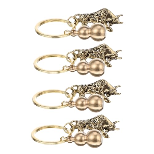 Healvian 2 Sätze Teiliges Retro Schlüsselanhänger Mit Rinder Design Gourd Anhänger Stilvolles Diy Zubehör Für Schlüssel Dekoration 4 Stücke * 2 von Healvian