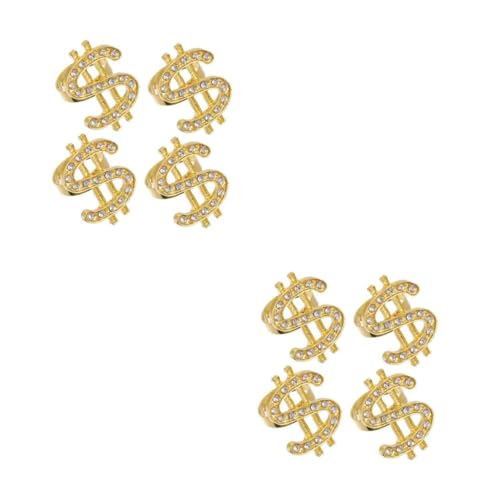 Healvian 2 Sätze Unisex Hip Hop Ringe Finger Ringe Für Goldfarben Robustes Langlebiges Design Für Karneval Mottopartys 4 Stücke * 2 von Healvian