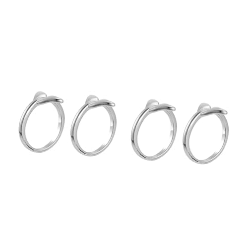 Healvian 2 Sätze Verstellbare Meerjungfrau Ringe Für Damen Romantischer Silberner Offener Ring Für Zu Weihnachten Valentinstag 2 Stück * 2 von Healvian