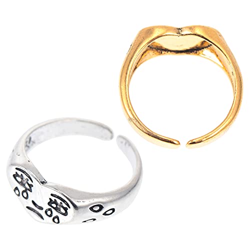 Healvian 2 Sätze Verstellbare Ringe Mit Weinen Gesicht Muster Buntes Design Für Damen Und Herren Für Partys Festivals Und Alltagsmode 2 Stücke * 2 Healvian 2 Sätze Verstellbare Ringe Mit Weinen Gesicht Muster Buntes Design Für Damen Und Herren Für Partys Festivals Und Alltagsmode 2 Stücke * 2 von Healvian