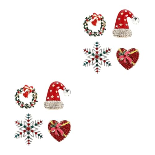Healvian 2 Sätze Weihnachts Broschen Für Damen Zirkonia Anstecknadeln Im Festlichen Design Kleidung Dekoration Für Weihnachten Partys Und Hochzeiten 4 Stücke * 2 von Healvian