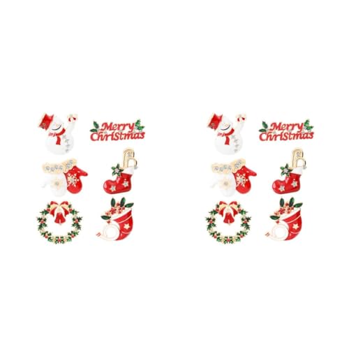 Healvian 2 Sätze Weihnachts Broschen Teilig Cartoon Anstecknadel Haarspangen Zubehör Für Kleidung Taschen Und Hüte Leuchtende Farben Langlebiges Material 6 Stück * 2 von Healvian