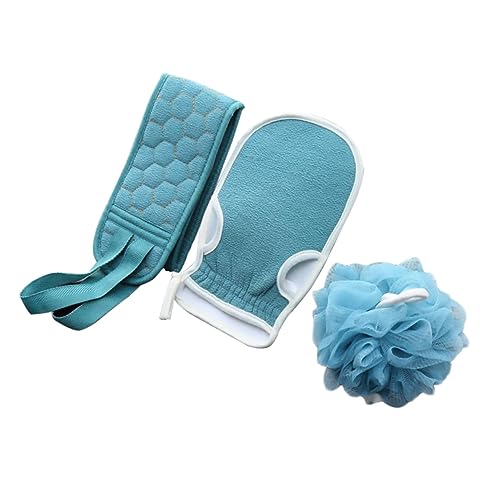 Healvian 2 Sätze Dreiteiliges Badetuchset Peeling-handschuhe Badzubehör Reinigungsschwämme Spa-handschuhe Duschkugel Reinigungstuch Saubere Handtücher Spa-kit Wolkensamt Körper Wäscher von Healvian