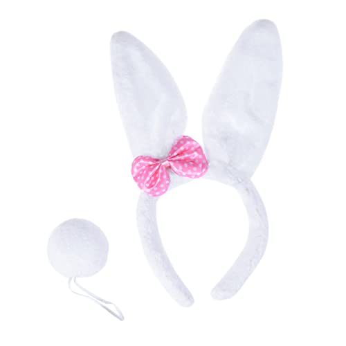 Healvian 2 Satz 4St Hasenohr Stirnband für Nutztiere Meerschweinchen Osterhase Hasenkostüm Hasen Ohren schminke kinderschminke bunny costume Stirnbandschleife Weiß von Healvian