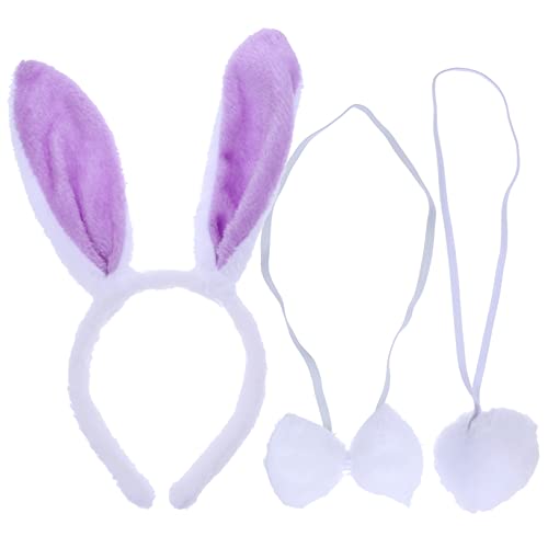 Healvian 2satz Teiliges Kreativen Plüsch-hasenkostümen Mit Ohren-haarreif Und Fliege Für Ostern Cosplay Und Partys Für Erwachsene von Healvian