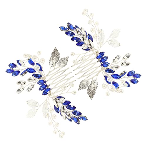 Healvian 2 Stck Blauer Strass Haarkamm mit Silbernen Blättern und Perlen Teiliges Braut Haarschmuck für Hochzeit Festlicher Steckkamm für Damen Passend zu Allen Haartypen und Anlässen Healvian 2 Stck Blauer Strass Haarkamm mit Silbernen Blättern und Perlen Teiliges Braut Haarschmuck für Hochzeit Festlicher Steckkamm für Damen Passend zu Allen Haartypen und Anlässen von Healvian