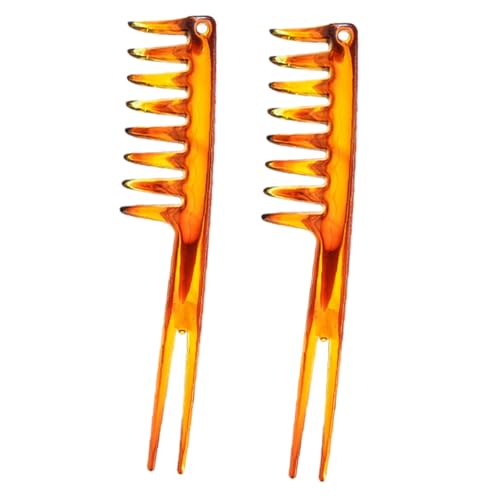 Healvian 2 Stck Breiter Kunststoff Haarkamm Herren Stylingkamm mit Gebogenem Griff Antistatisch Langlebig und Griffig für Haarschnitt und Haarstyling zu Hause Salon von Healvian