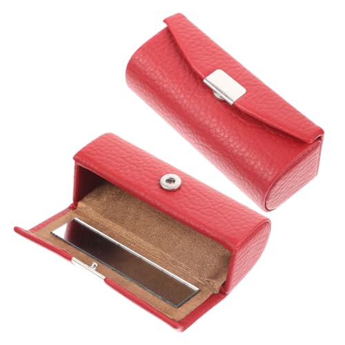 Healvian 2 Stck Ledertasche für Lippenstift Einzelhülle mit Feiner Textur Leicht und Tragbar Modisches Lippenstift etui für Damen für Reisen und Alltag Langlebiger Lippenstifthalter in von Healvian