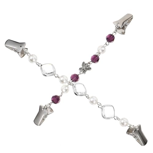 Healvian 2 Stck Metall Cardigan Clips Dekorative Pullover Clips mit und Perlen Schmetterling Stilvolle Strickjacken Klammern Langlebig Modisch für Damen Praktische Zufällige Farbe von Healvian