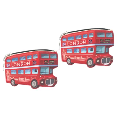 Healvian 2 Stck Mini PU Münzgeldbörse mit Reißverschluss und Schlüsselring Niedliche Kleine Geldbörse für Mädchen und Frauen Praktische Schlüsselaufbewahrung mit Auto Robust und Handlich von Healvian