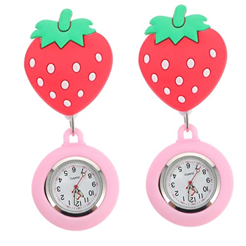 Healvian 2 Stck Stretchbare Krankenschwester Brustuhr mit Clip Cartoon Hängende Taschenuhr für Ärzte und Pflegepersonal Praktische Analoge Uhr Robustes Leicht Tragbar für Medizinische von Healvian