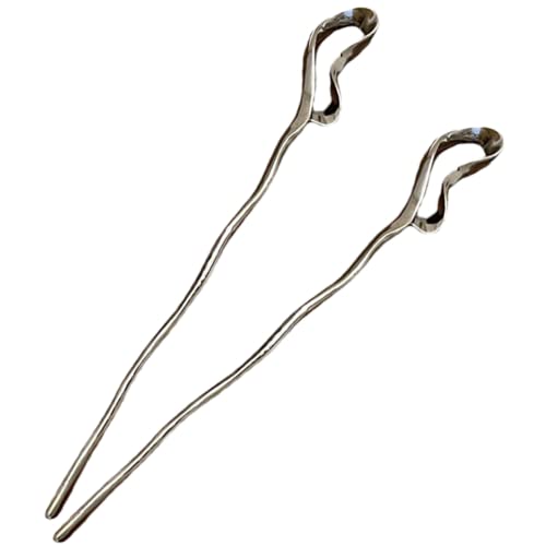 Healvian 2 Stck Teiliges Chinesische Haarnadeln aus Metall Glatte Oberfläche Eleganter Haarstab für Frauen Einfach zu Verwenden Sicheres Haarschmuck Accessoire für DIY Frisuren und von Healvian