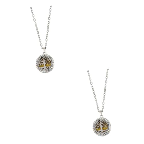Healvian 2 Stck. Ätherische Öl Diffusor Halskette mit Strass Aromatherapie Anhänger Locket Choker Wiederverwendbare Filzpads Damen Schmuck für Besondere Anlässe Geschenkidee von Healvian