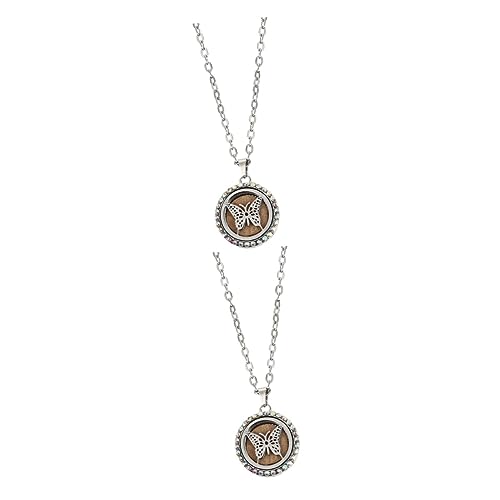 Healvian 2 Stck. Aromatherapie Halskette mit Ätherischem Öl Diffusor Anhänger Langlebiger Duft Schmuck für Damen zu Valentinstag Weihnachten Alltag Zufällige Farbe von Healvian
