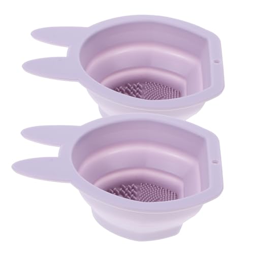 Healvian 2 Stck. Faltbare Silikon Make Up Pinsel Reinigungs Schalen Hängendes Kaninchenförmiges Design für Einfache Aufbewahrung und von Make Up Schwämmen und Pinsel von Healvian