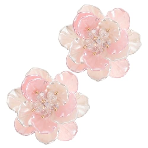 Healvian 2 Stck. Haarnadelschmuck Zauber basteln Zubehör dekorativ Reiz Zauber für Mädchen Fake-Perlen-Blumenanhänger Blumenanhänger aus Kunstperlen Imitationsperlen von Healvian