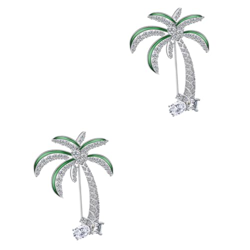 Healvian 2 Stck. Kokosnussbaum Brosche für Damen Eleganter Anstecker Hochwertigem Material für Strickjacken Kleider und Accessoires für Sommer und Partys von Healvian