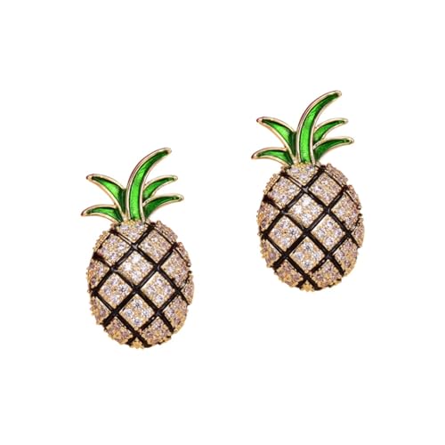 Healvian 2 Stck. Pineapple Brosche mit Anstecknadel für Formelle Kleidung Langlebiges Design Damen Herren Goldfarbenes Accessoire für Besondere Anlässe von Healvian