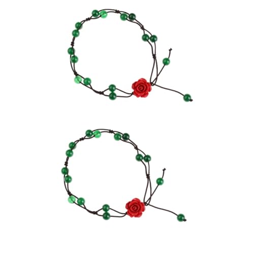 Healvian 2 Stck. Schmuck Fußkette Blumen Fußschmuck für Frauen Verstellbare Knöchel Kette Stilvolle Fußkette für Sommermode für Freundinnen und Familie von Healvian