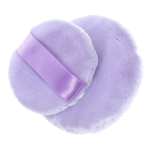 Healvian 2 Stck. Teiliges Runde Makeup Puderquaste für Gesicht Weiche Doppelseitige Samtstruktur Leichte Tragbare Kosmetikpuff für Präzises Auftragen für Damen und Unterwegs von Healvian