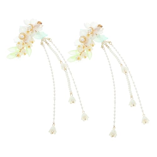 Healvian 2stücke Teiliges Blüten-haarclips Mit Quasten Elegante Handgefertigte Haarschmuck Für Damen Im Chinesischen Stil Für -outfits Und Besondere Anlässe von Healvian