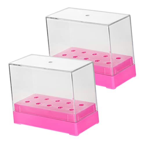 Healvian Nagelbohrerhalter 2 Stücke Transparentes Bohreretui Nagelbohrer Organizer für Maniküre Aufbewahrungsbox für Nagelbohrer Einfaches Design für Salonbedarf von Healvian
