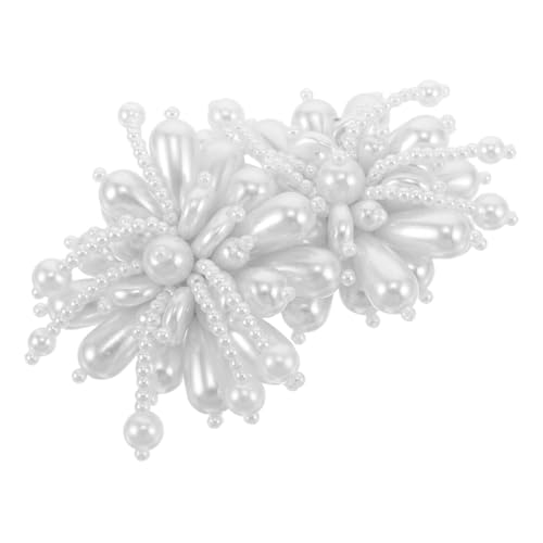 Healvian 2 Stück Abnehmbare Perlen Schuhclips mit Handgemachter Blumenverzierung Vielseitige Schuhdekoration für Damen Passend für High Heels Ballerinas Pumps und Sandalen bei Hochzeiten von Healvian