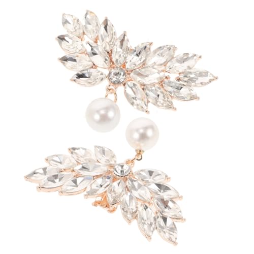 Healvian 2 Stück Abnehmbare Schuhclips mit Kristallperlen und Strasssteinen Schuhschnallen aus Langlebiger Zinklegierung Vielseitige Damenschuh Dekoration für Hochzeit Party und Besondere von Healvian