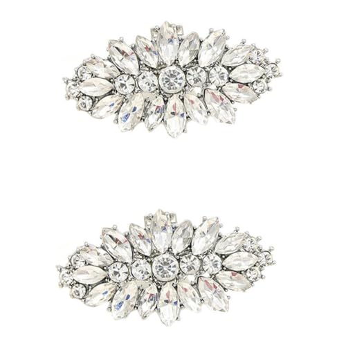 Healvian 2 Stück Abnehmbare Schuhclips mit Strass Teiliges Schuhschmuck Dekoration für Damen Vielseitig Einsetzbar an Ballerinas Stiefeln Sandalen und High Heels Langlebiges und Sicheres von Healvian