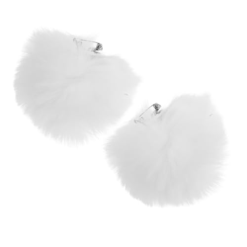 Healvian 2 Stück Abnehmbare Weiße Plüsch pompom Schuhclips mit Kunstfell Weiche Modische Damen Schuhschmuck für Hochzeit Party Alltag und Festliche Anlässe von Healvian