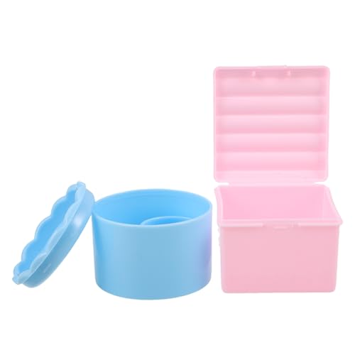 Healvian 2 Stück Acryl-Nagelbürstenreiniger: Kunststoff-Pinsel-Reinigungsbecher für Nagelkunsthalter mit Deckel, Maniküre-Reinigungsbox, Werkzeug-Organizer von Healvian