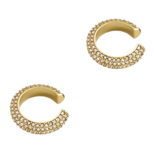 Healvian 2 Stück Alloy Ohrclip mit Strass C Form Ohrringe für Damen Modischer Schmuck Weiß für Alltag und Besondere Anlässe von Healvian