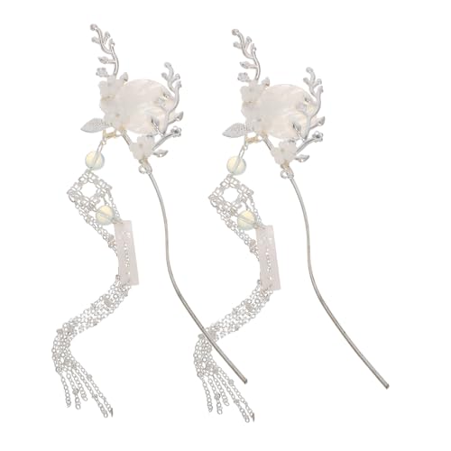 Healvian 2 Stück Antike Haarnadel Haar Accessoires Vintage Blumen Haarnadel Chinesische Haarstäbchen Für Frauen Chinesischer Quasten Haarstab Chinesischer Traditioneller Haarstab von Healvian