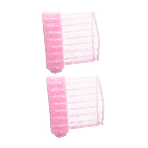 Healvian 2 Stück Badetuch Lang Peeling Waschlappen Peeling Rücken Duschtuch Bad Peeling Handtücher Bade Rückenschrubber Körperschrubber Tuch Peeling Duschtuch Rosa Polyester von Healvian