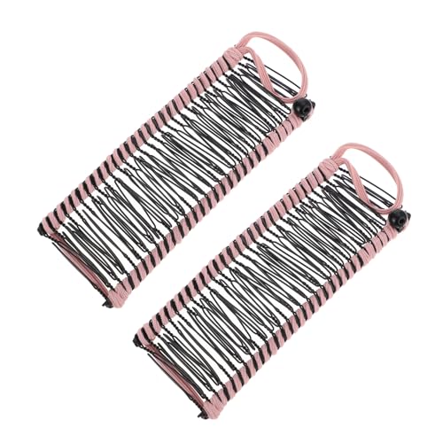 Healvian 2 Stück Bananen Haarspangen für Dickes Haar Damen Ponytail Holder Clip Fester Griff Rosa Haarklammer für Volles Lockiges Haar Frisur Styling Zubehör von Healvian