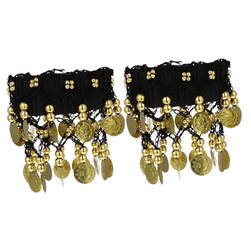 Healvian 2 Stück Bauchtanz Fußkettchen mit Glocken Leichtes Hautfreundliches Knöchelband für Damen Dehnbar Modisches Schmuckzubehör für Tanz Party Karneval und Kostümfest von Healvian