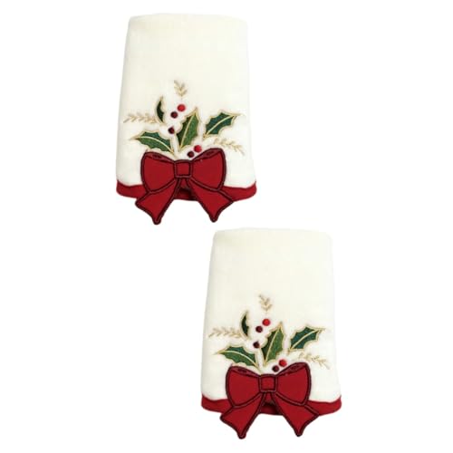 Healvian 2 Stück Bestickte Handtücher Weihnachts Geschirrtücher Weihnachts Baumwoll Gesichtshandtücher Weihnachtshandtücher Badezimmer Weihnachtshandtücher Gesichtshandtücher von Healvian